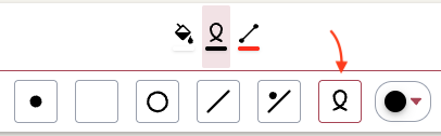 Click the active stitch to open more stitch symbols.