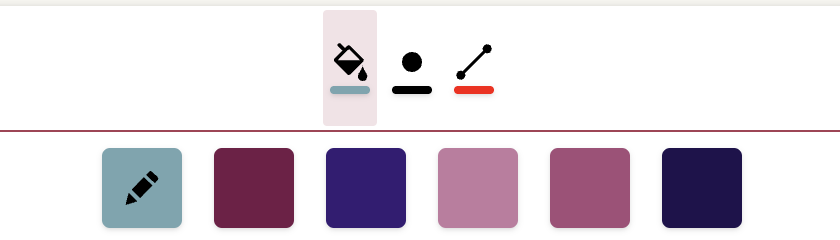 Toolbar set to color mode, enabling the ability to draw colors onto the chart editor.