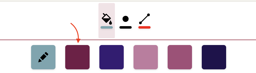 Click a color in the palette to set it as the active color.