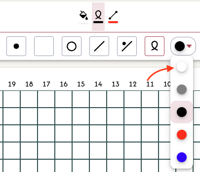 Open the stitch color menu (right hand side) and choose a new color.